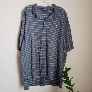 Polo Golf Ralph Lauren Men's Extra Large 100% Pima‎ Cotton gray/White Polo Shirt